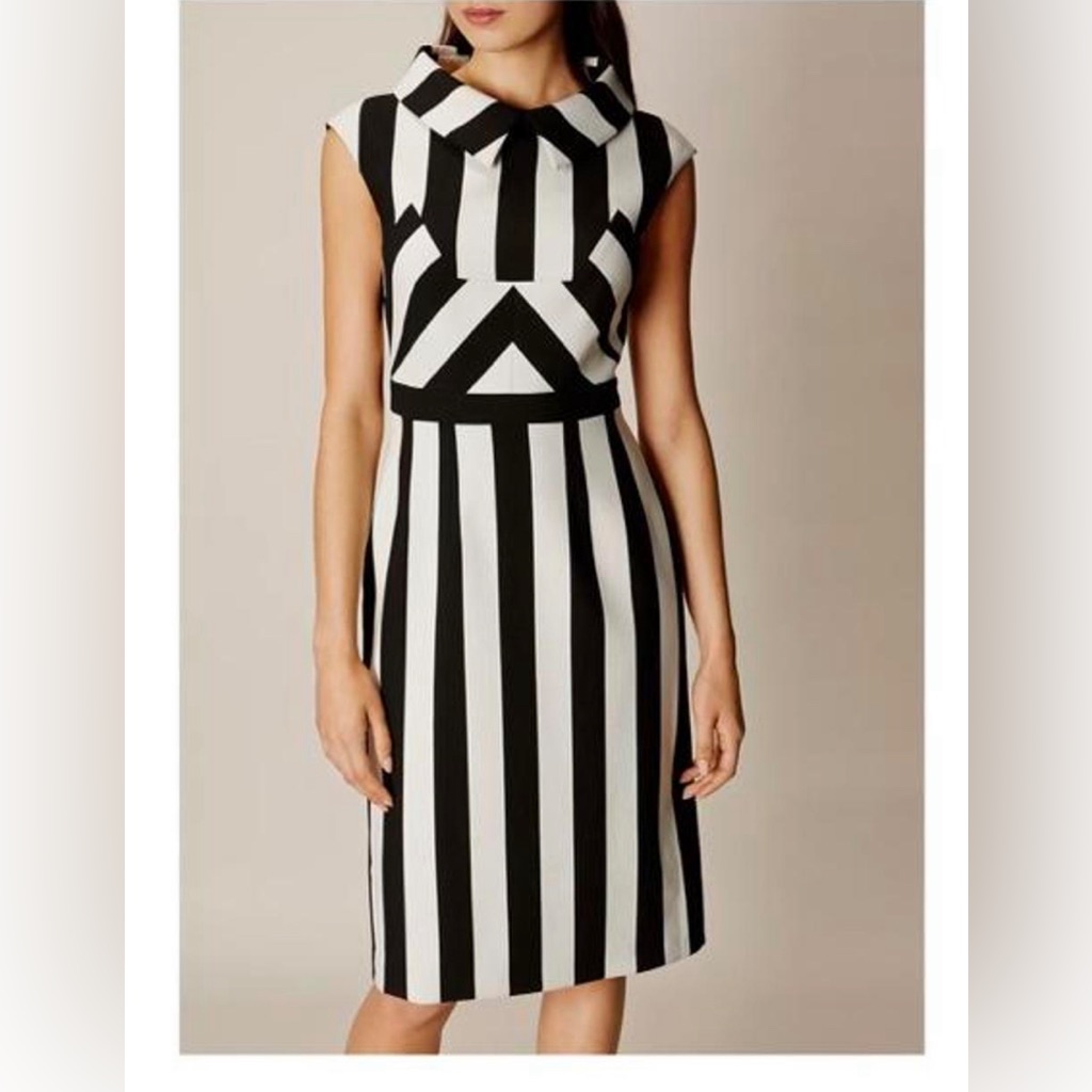 Karen Millen Women's White And Black Dress